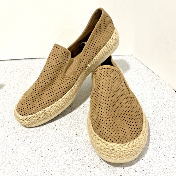 Esprit Nadine Espadrille Flats US 7.5M Tan Faux Suede Textile Uppers Casual Shoe - Picture 9 of 11